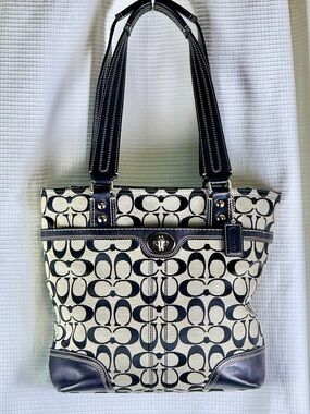 Coach Hamptons Jacquard Crossbody Bag in Black & Gray | Style F13973 | Authentic